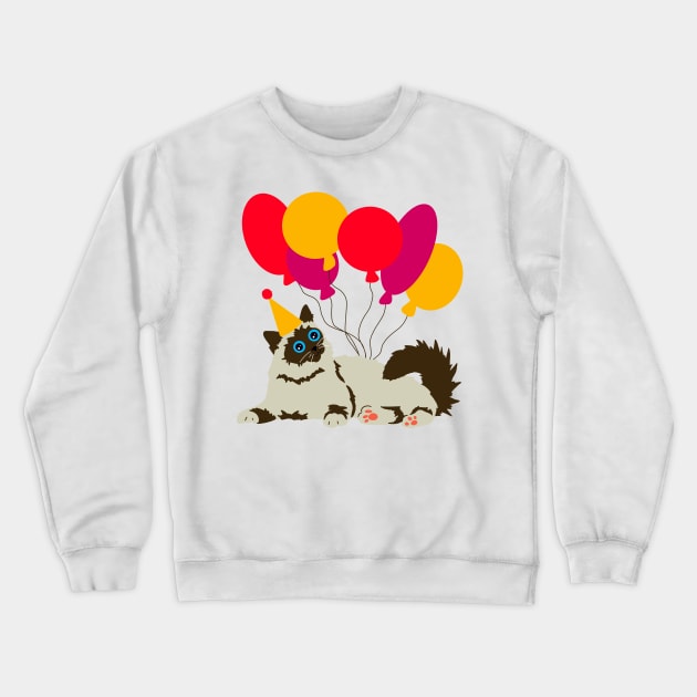 Happy Birthday Kitty Crewneck Sweatshirt by missmann